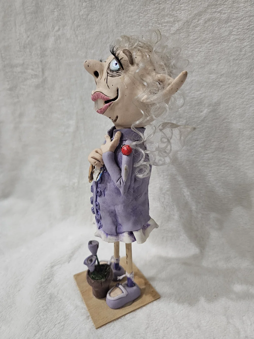 OOAK 10” Mixed-Media Clay Art Doll “Molly Goblin” by RosannasArtClay,Home Accent
